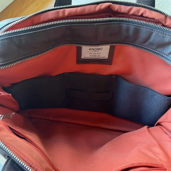 KNOMO LEATHER LAPTOP BAG